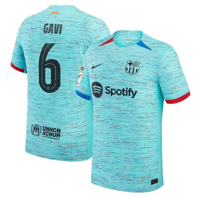 Mens Nike Gavi Aqua Barcelona 2023/24 Third Authentic Jersey Bar Turquoise A Product Image