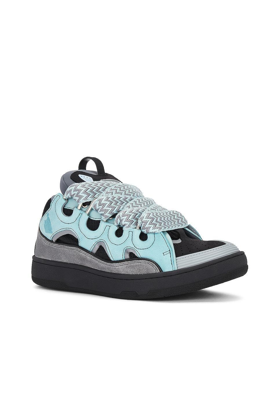 Lanvin Curb Sneaker in Light Blue & Anthracite - Grey. Size 41 (also in ). Product Image