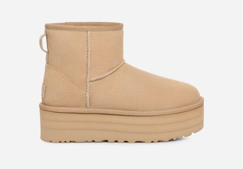 UGG Womens Classic Mini Platform Suede Classic Boots Product Image