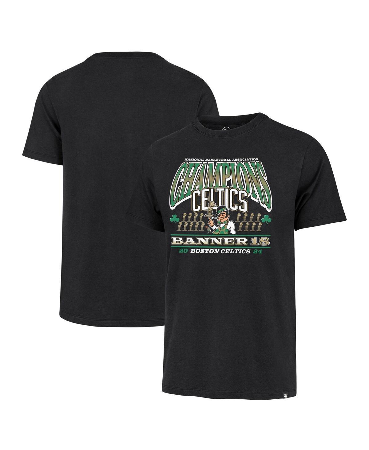 47 Brand Mens Black Boston Celtics 18-Time Nba Finals Champions Banner Franklin T-Shirt Product Image