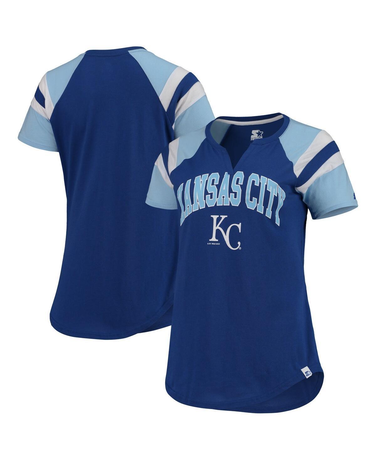 Womens Starter Royal Kansas City Royals Game On Notch Neck Raglan T-Shirt Product Image