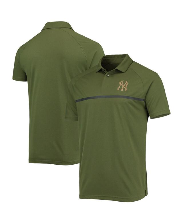 Mens LevelWear Olive New York Yankees Delta Sector Raglan Polo Shirt Product Image