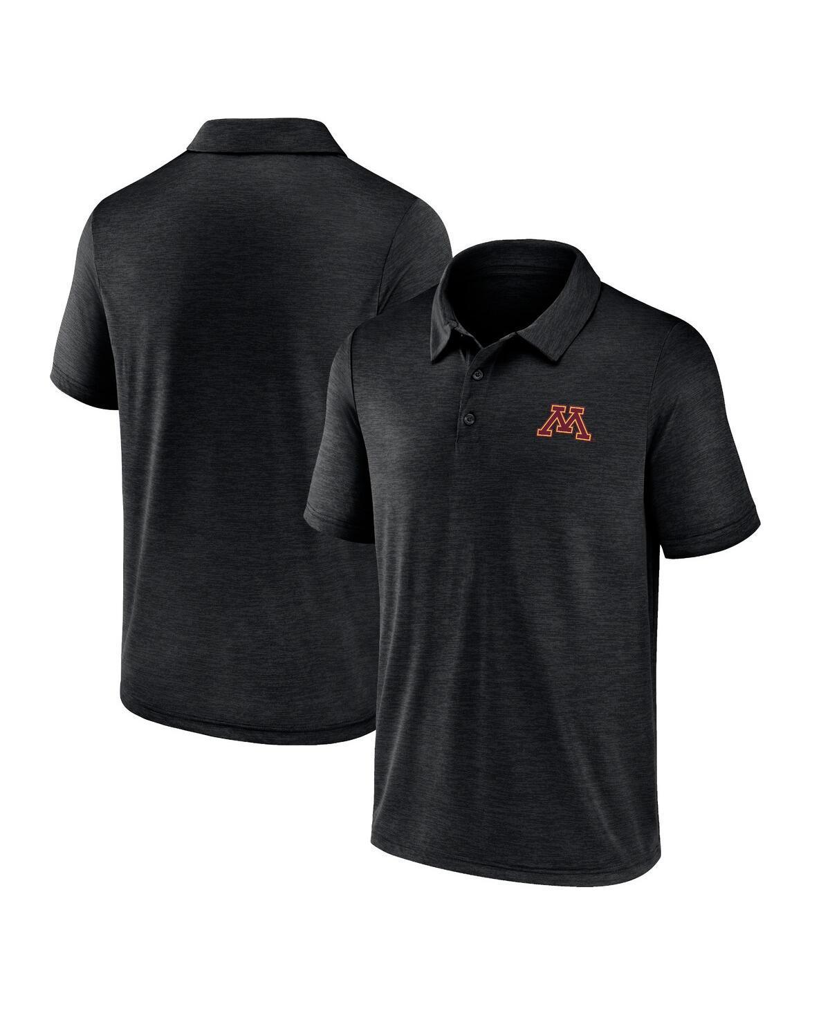 Mens Fanatics Heather Charcoal Minnesota Golden Gophers Primary Logo Polo Shirt Product Image