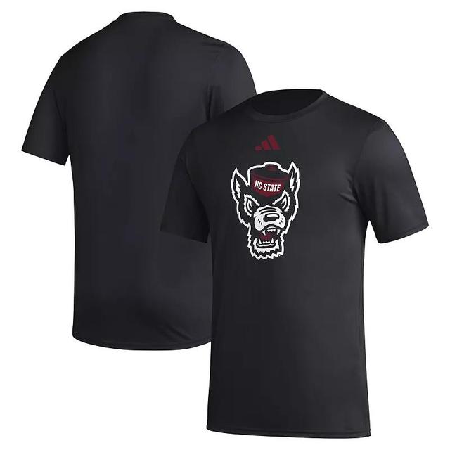 Mens adidas Black NC State Wolfpack Primary Locker Logo Pre-Game AEROREADY T-Shirt Product Image