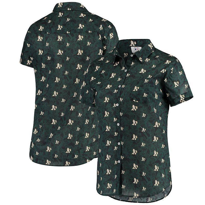 Womens Foco Green Oakland Athletics Floral Button Up Shirt Product Image