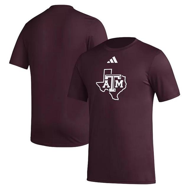 Mens adidas Maroon Texas A&M Aggies Primary Locker Logo Pre-Game AEROREADY T-Shirt Product Image