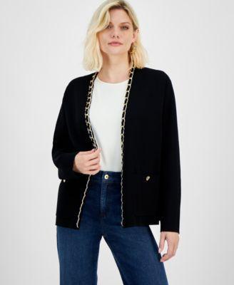 Petite Chain-Trim Cardigan, Created for Macy's  Product Image