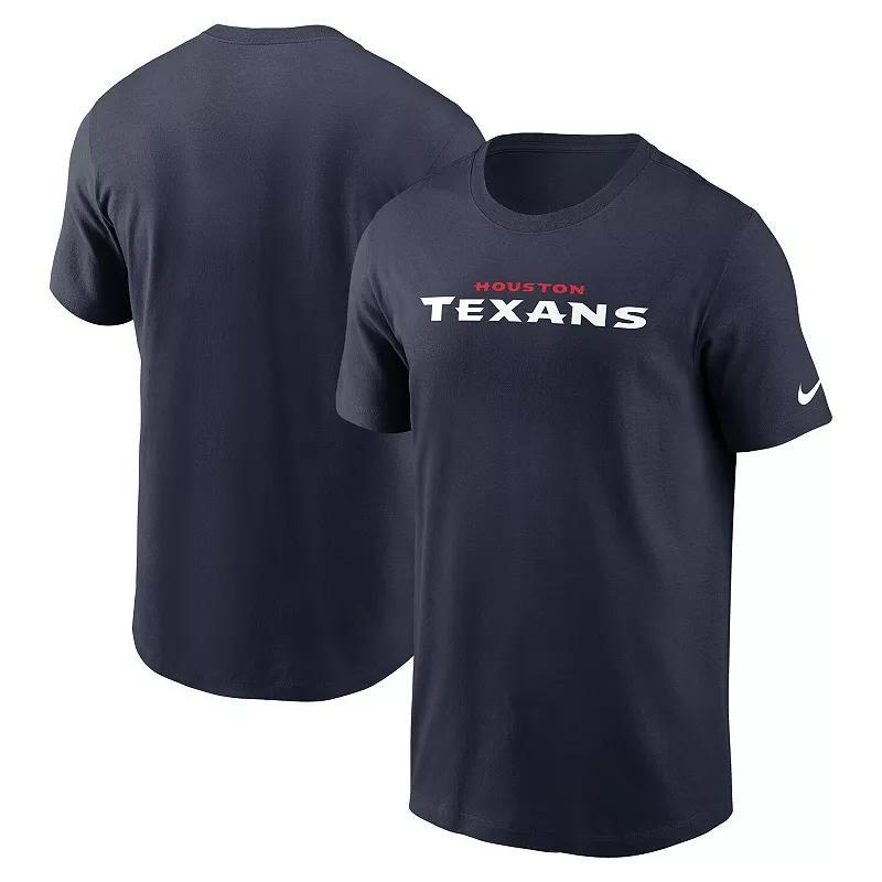 Mens Nike Houston Texans Wordmark Essential T-Shirt Blue Product Image