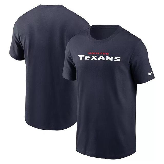 Nike Mens Navy Houston Texans Wordmark Essential T-Shirt Product Image