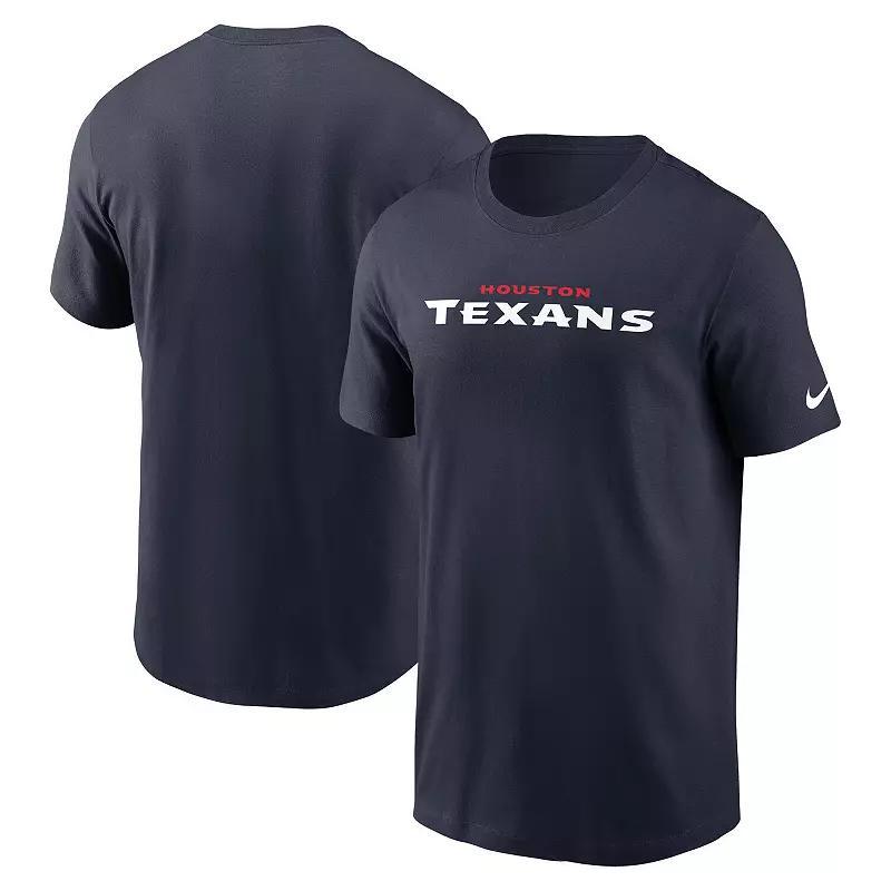 Mens Nike Houston Texans Wordmark Essential T-Shirt Blue Product Image