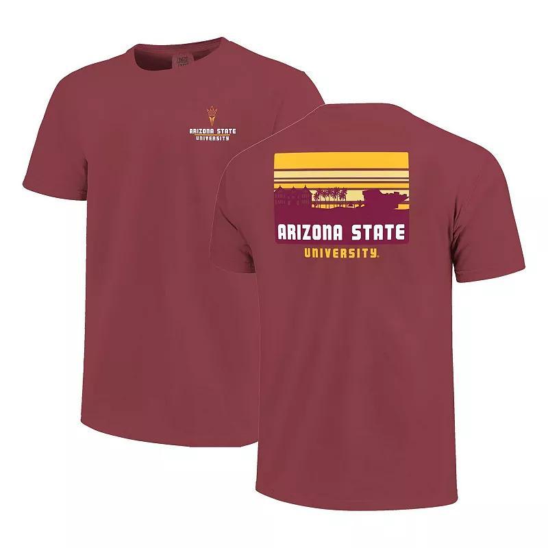 Mens Maroon Arizona State Sun Devils Striped Campus Skyline T-Shirt Product Image