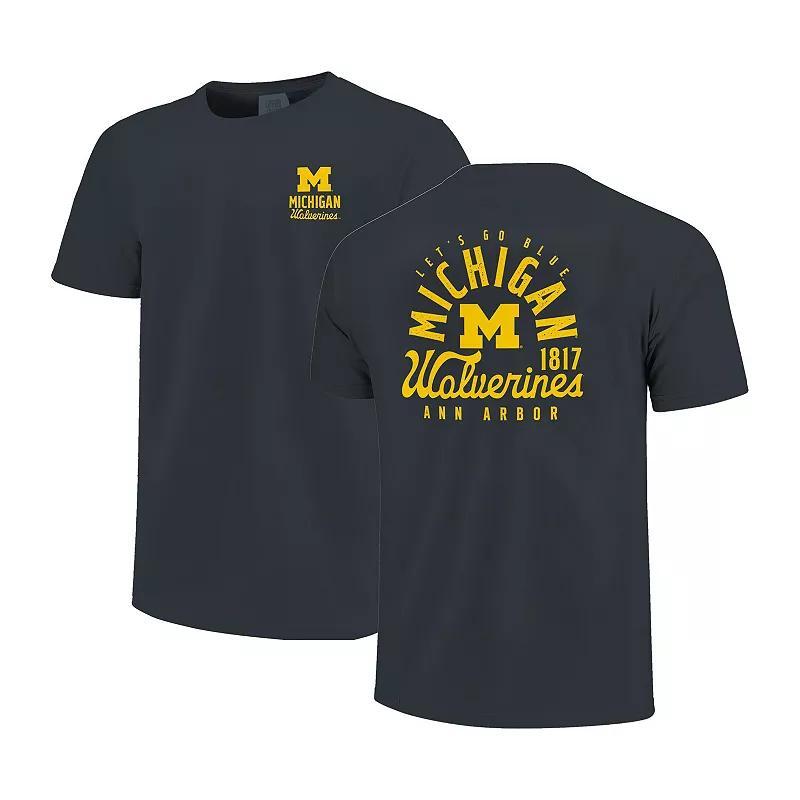 Mens Michigan Wolverines Comfort Colors Mascot Overlay T-Shirt Blue Product Image