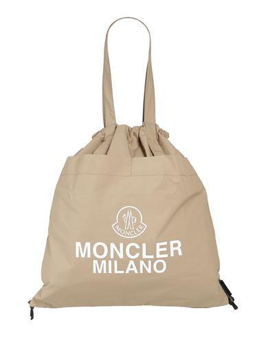 MONCLER Man Shoulder Bag Beige Size - Cotton, Polyester, Leather Product Image