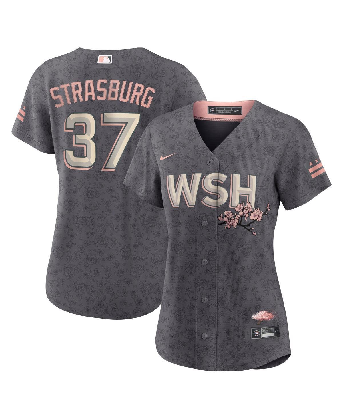 Womens Nike Stephen Strasburg Gray Washington Nationals City Connect Replica jersey Player Jersey - Gray Product Image