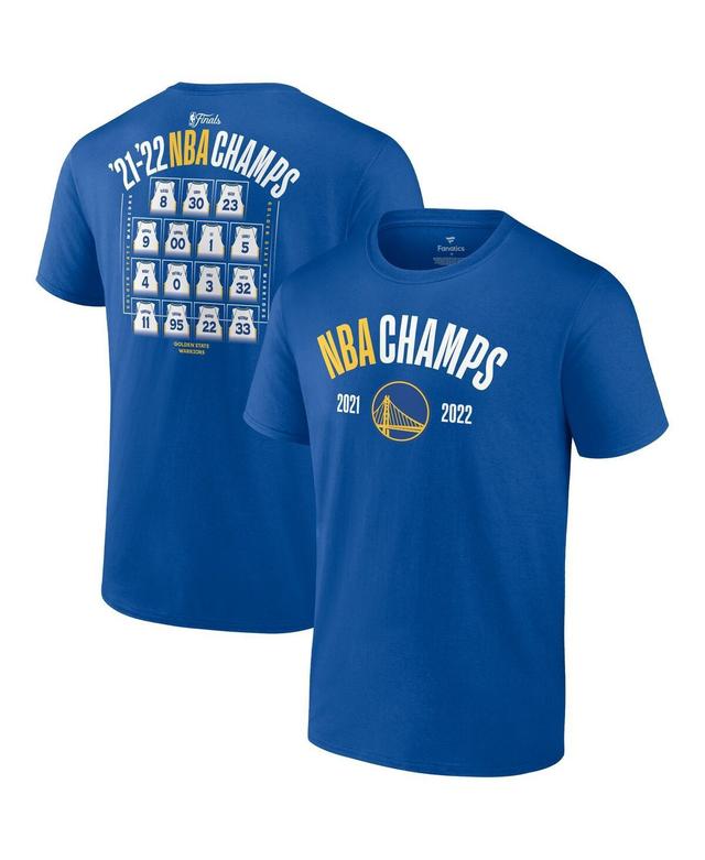 Mens Fanatics Royal Golden State Warriors 2022 Nba Finals Champions Final Buzzer Jersey Roster T-shirt Product Image