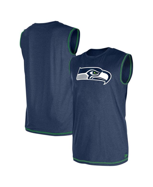 Mens New Era College Seattle Seahawks Tank Top Blue Product Image