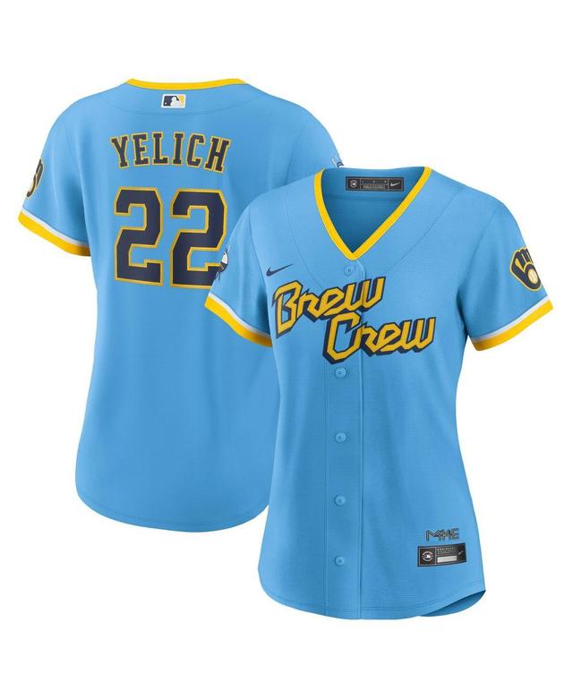 Womens Nike Christian Yelich Powder Blue Milwaukee Brewers City Connect Replica Player Jersey - Powder Blue Product Image