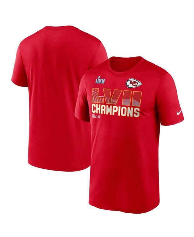 Mens Nike Red Kansas City Chiefs Super Bowl Lvii Champions Essential T-shirt Product Image