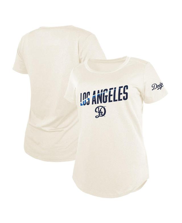 New Era Womens Cream Los Angeles Dodgers 2024 City Connect T-Shirt Product Image