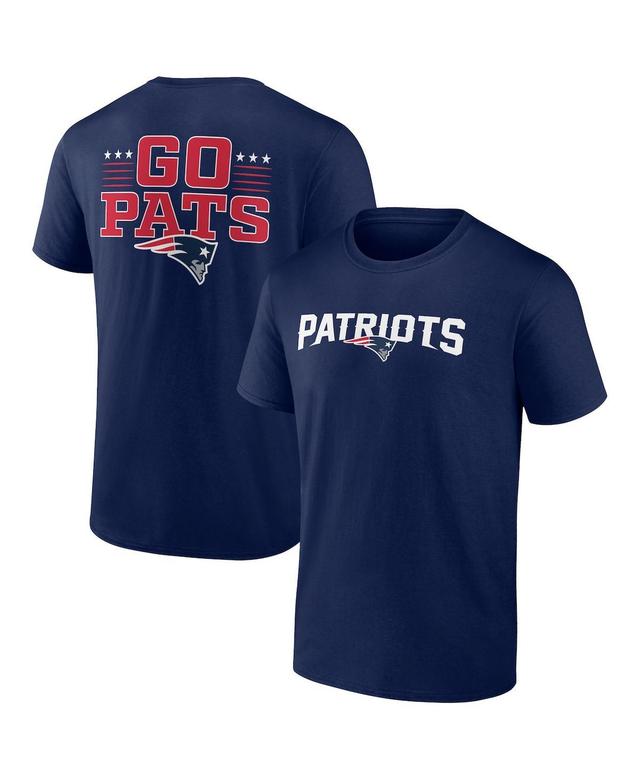 Mens Profile Navy New England Patriots Big and Tall Two-Sided T-shirt Product Image