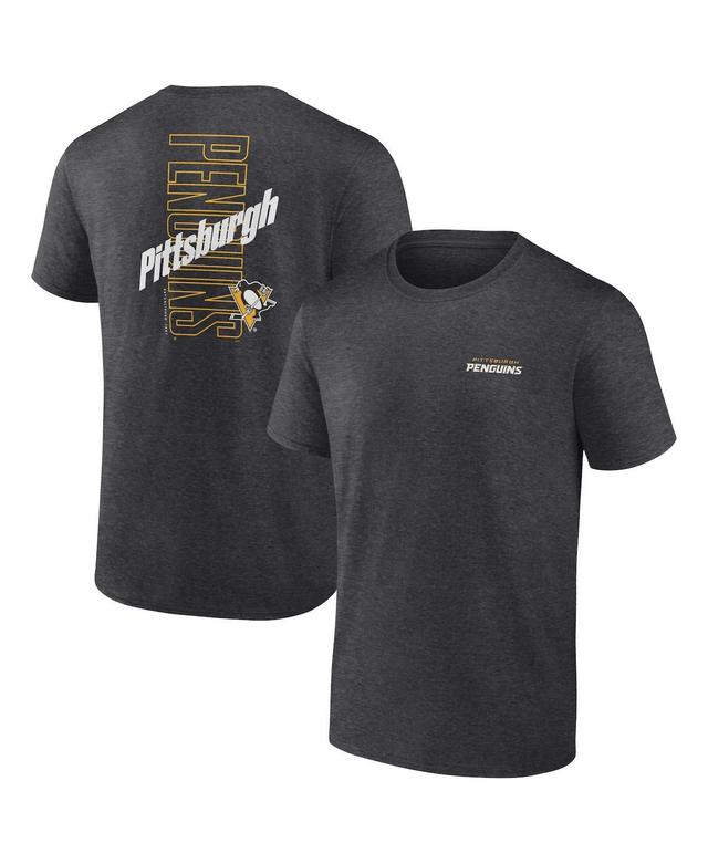 Mens Fanatics Branded Heather Pittsburgh Penguins Backbone T-Shirt Grey Product Image