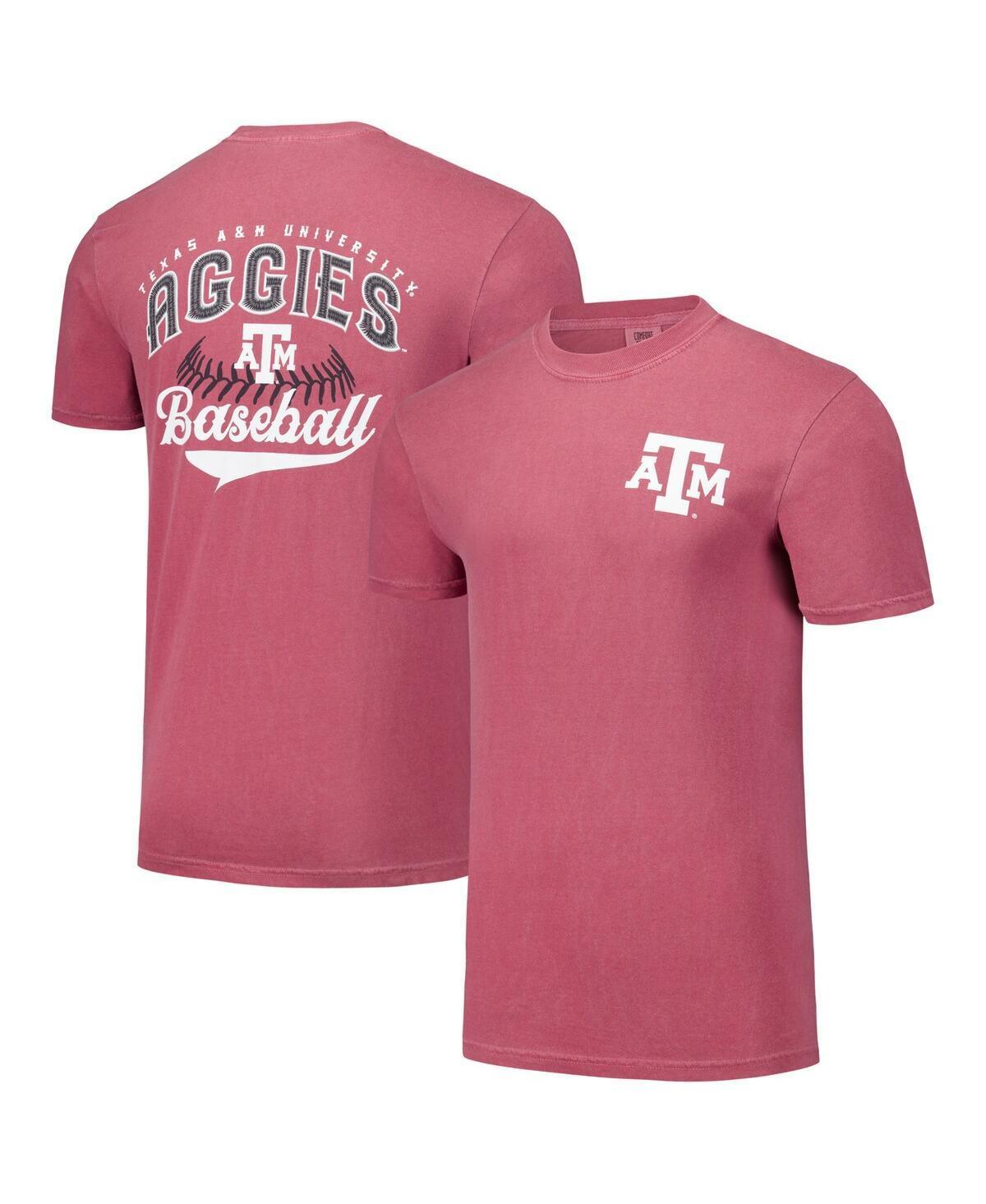 Image One Mens Maroon Texas A M Aggies Baseball Comfort Colors T-Shirt Product Image