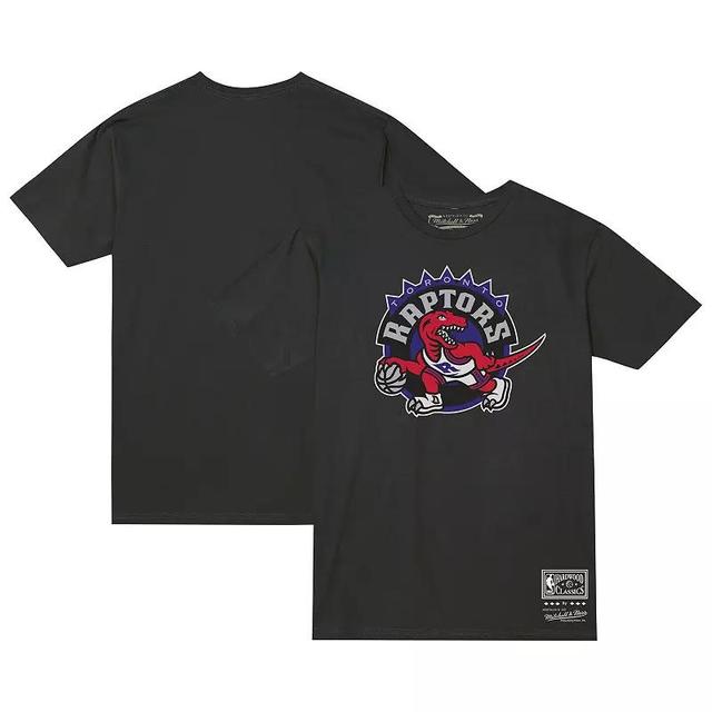 Mens and Womens Mitchell & Ness Black Toronto Raptors Hardwood Classics Mvp Throwback Logo T-shirt Product Image