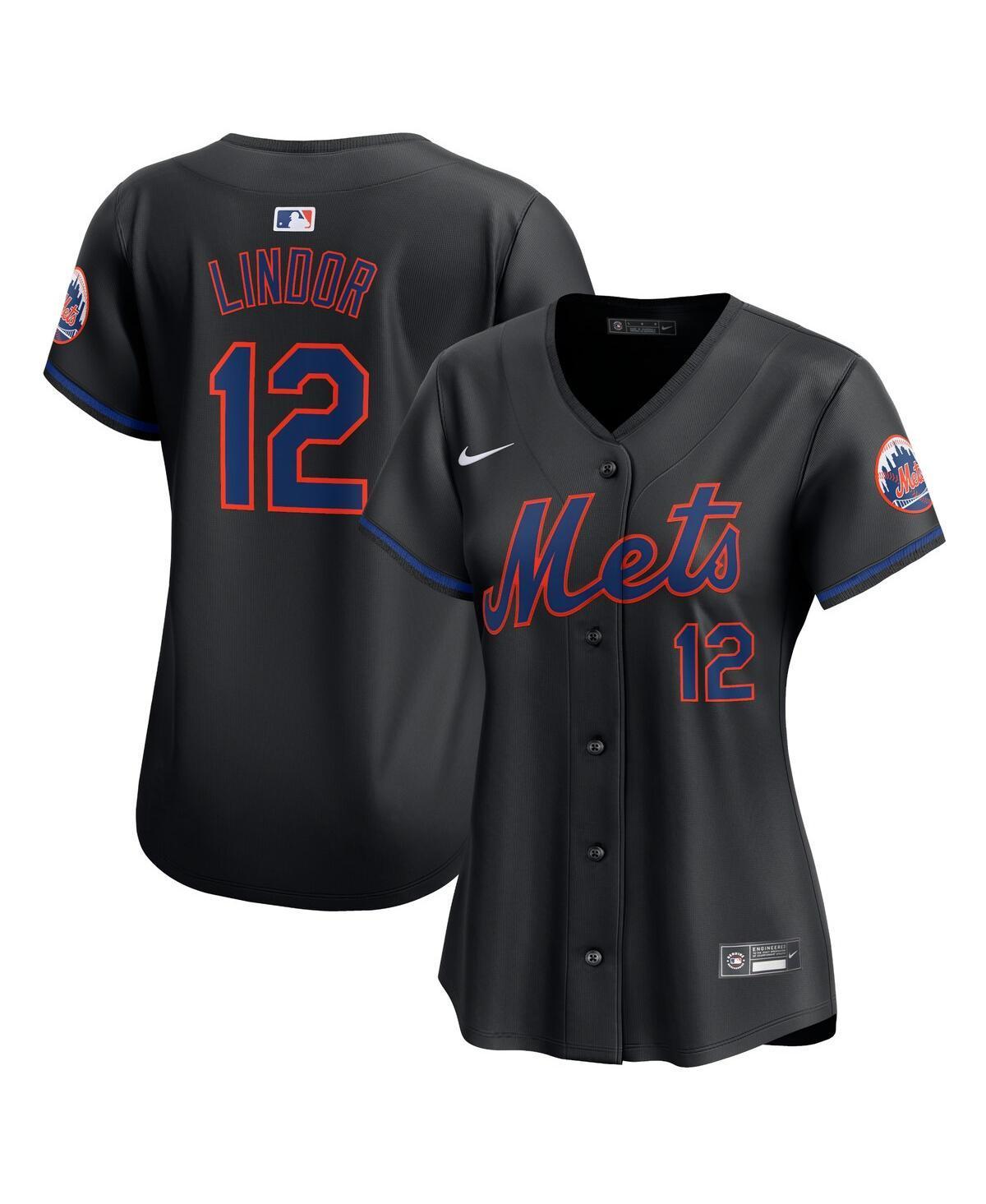 Nike Womens Francisco Lindor Black New York Mets Alternate Limited Player Jersey - Black Product Image