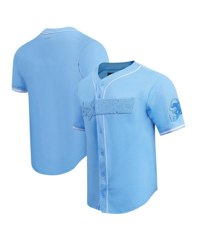 Pro Standard Mens Powder Blue Los Angeles Chargers Triple Tonal Mesh Button-Up Shirt Product Image