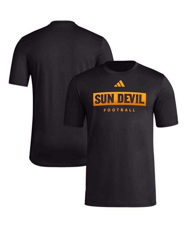 Mens adidas Black Arizona State Sun Devils Football Practice Aeroready Pregame T-shirt Product Image