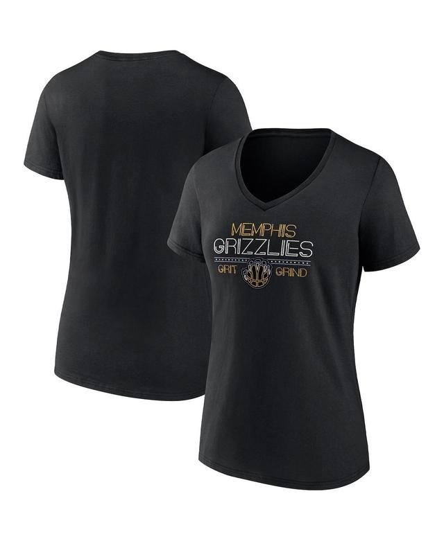 Womens Fanatics Black Memphis Grizzlies Hometown Collection Grit Grind V-Neck T-shirt Product Image