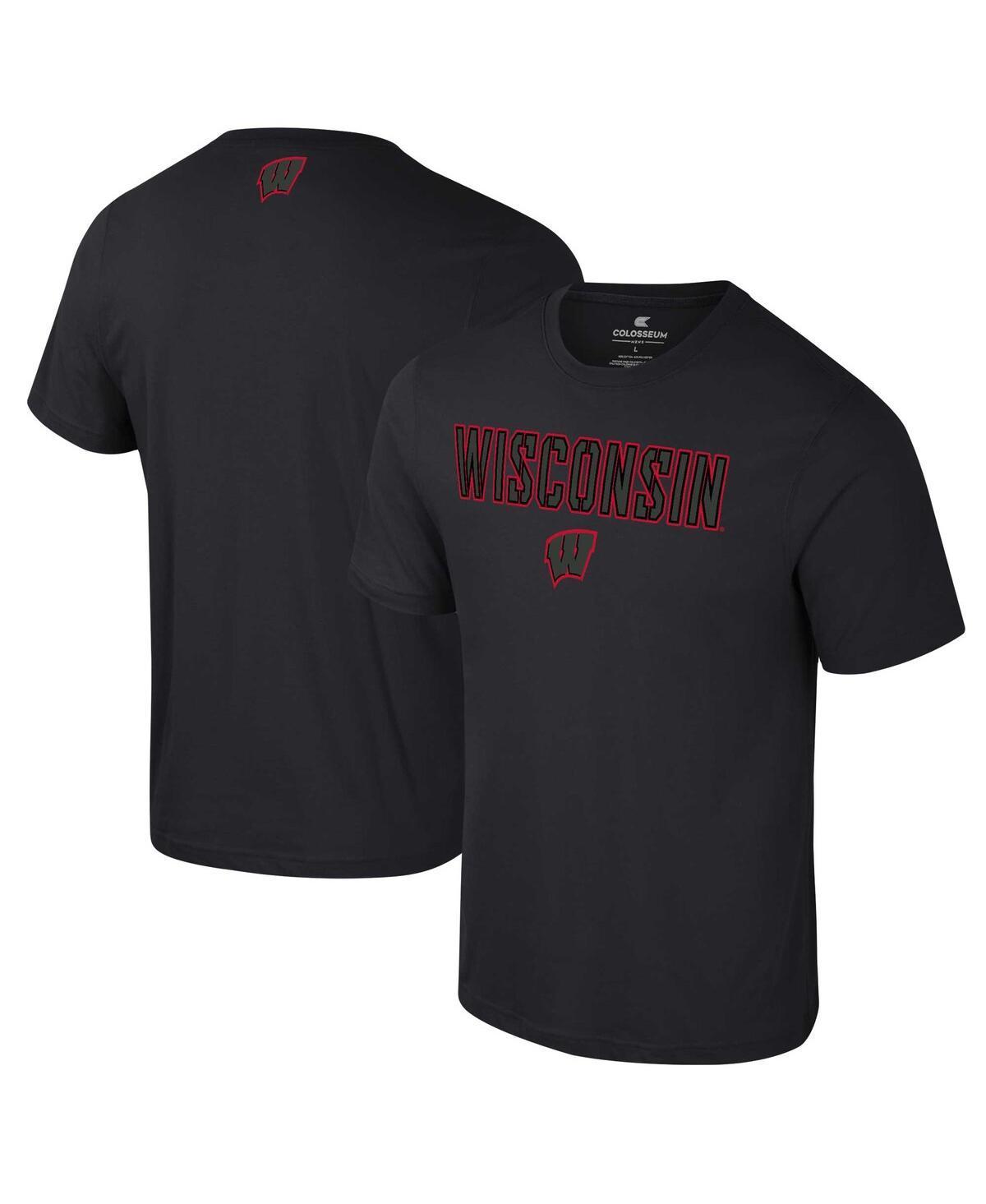 Colosseum Mens Black Wisconsin Badgers Color Pop Active Blend T-Shirt Product Image