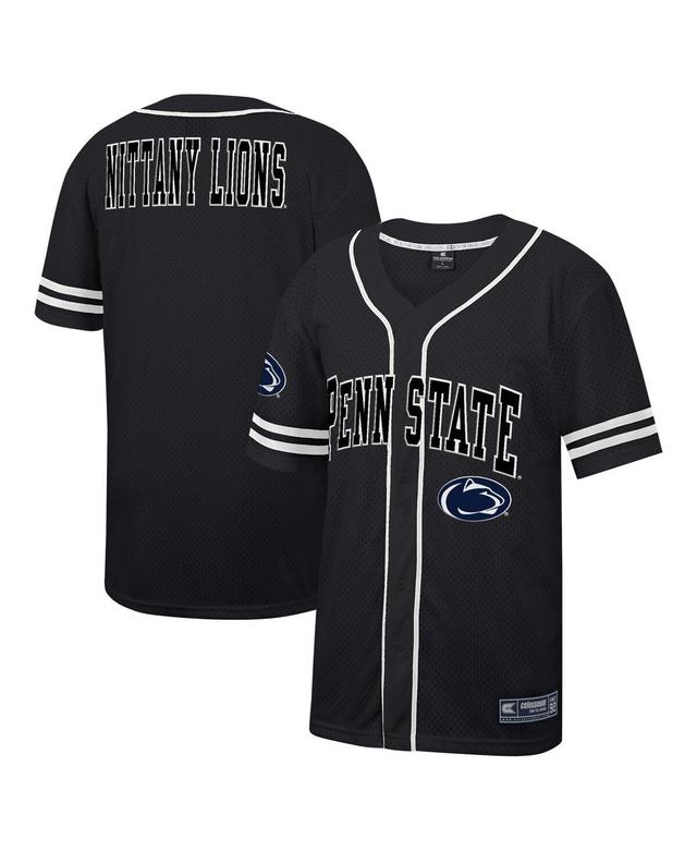 Mens Colosseum Black Penn State Nittany Lions Free Spirited Mesh Button-Up Baseball Jersey - Black Product Image