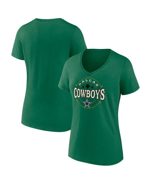 Womens Fanatics Green Dallas Cowboys Lucky Celtic V-Neck T-shirt Product Image