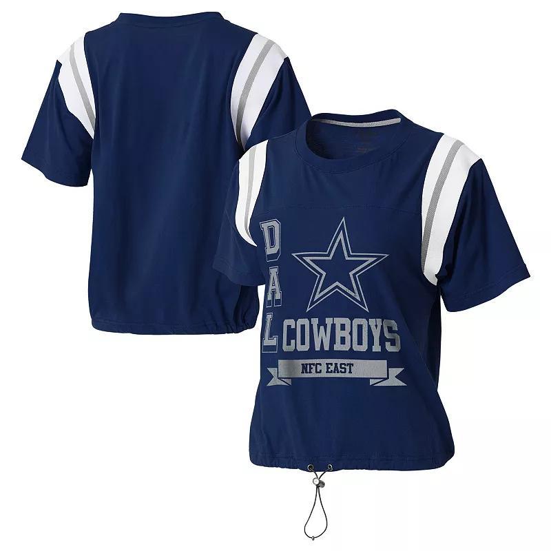 Womens WEAR by Erin Andrews Dallas Cowboys Cinched Colorblock T-Shirt Blue Product Image