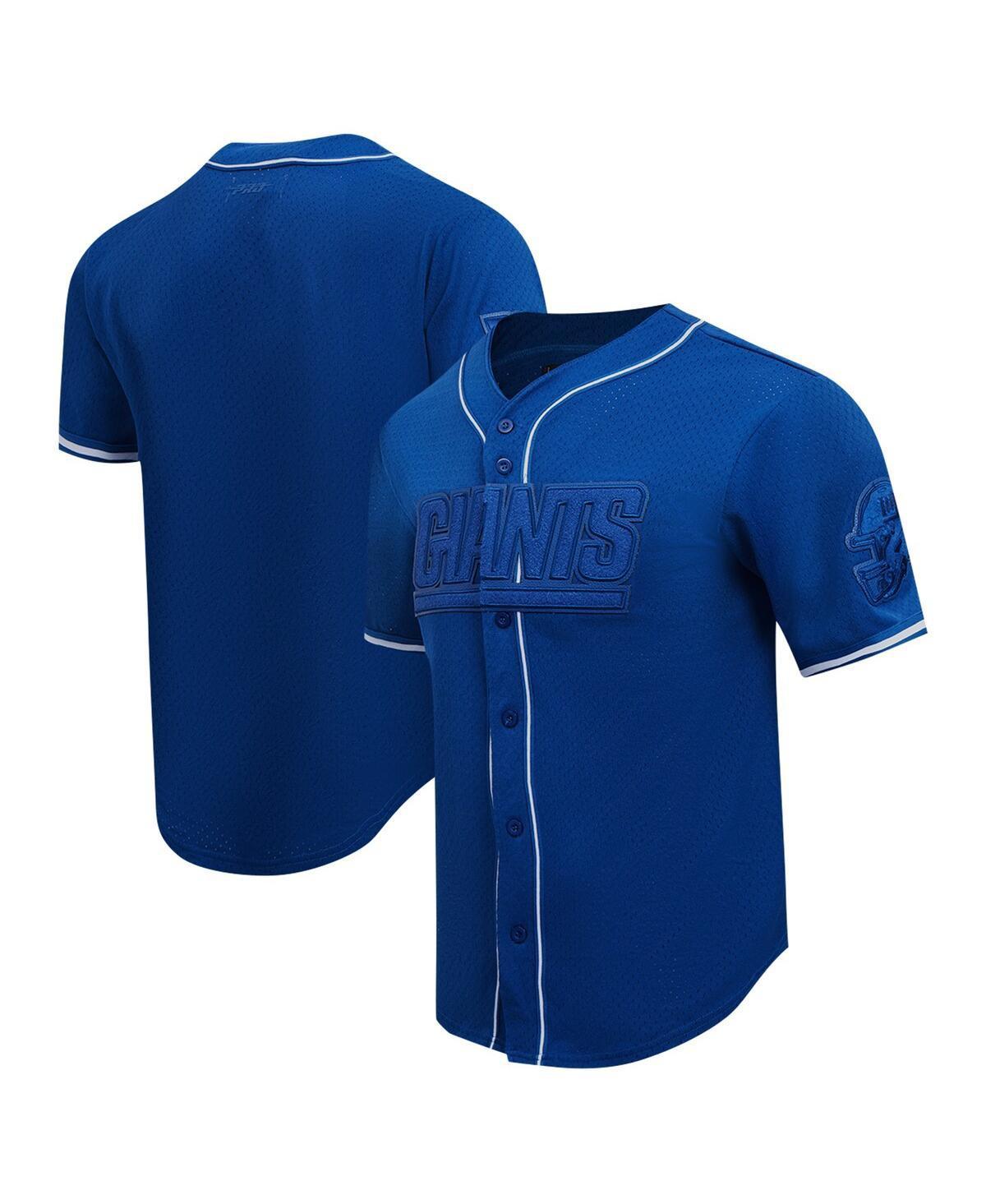 Pro Standard Mens Royal New York Giants Triple Tonal Mesh Button-Up Shirt Product Image