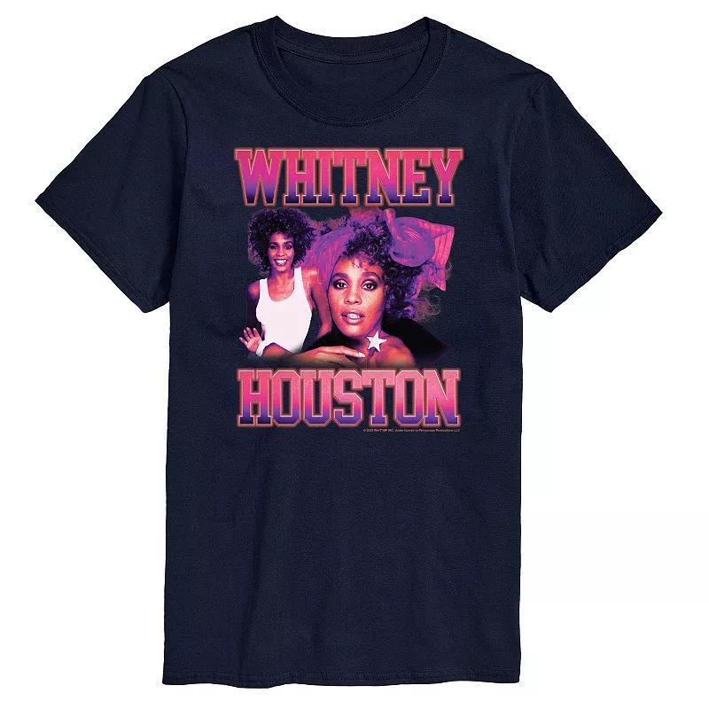 Big & Tall Whitney Houston Vintage Tee Tee, Mens Black Product Image