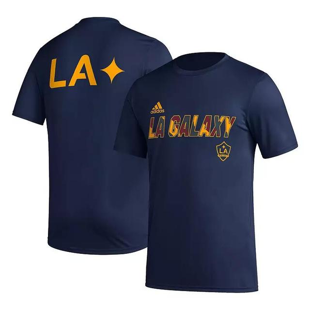 Mens adidas Navy La Galaxy Team Jersey Hook Aeroready T-shirt Product Image