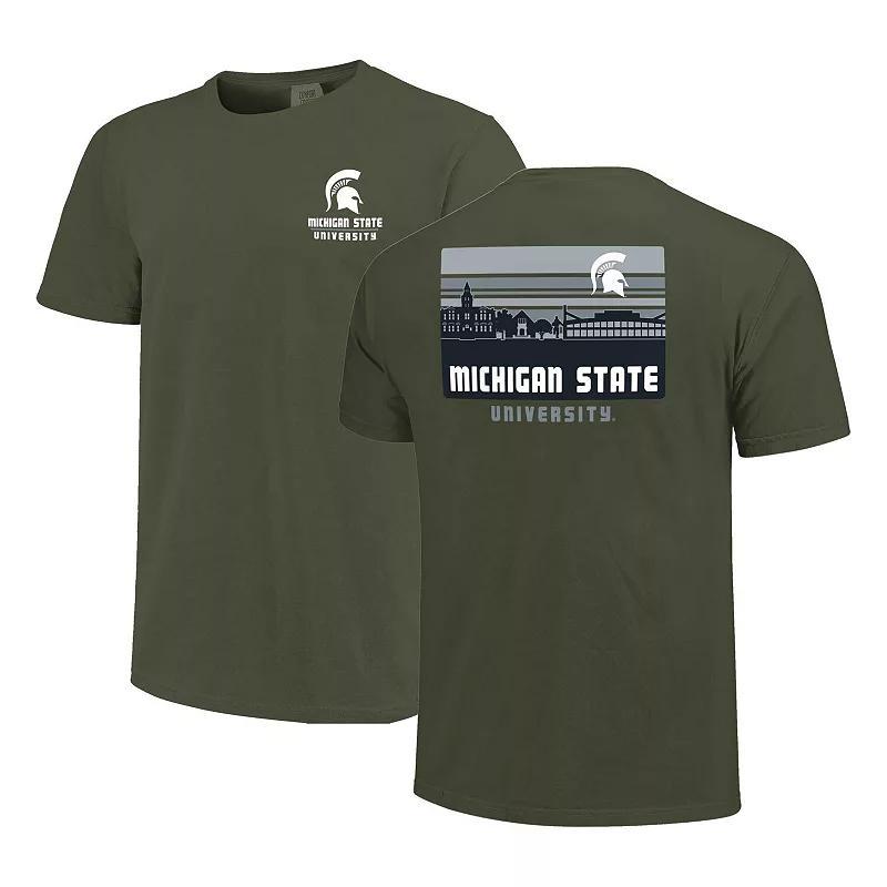 Mens Michigan State Spartans Striped Campus Skyline T-Shirt Product Image