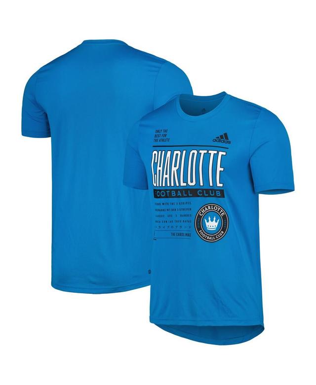 Mens adidas Blue Charlotte Fc Club Dna Performance T-shirt Product Image