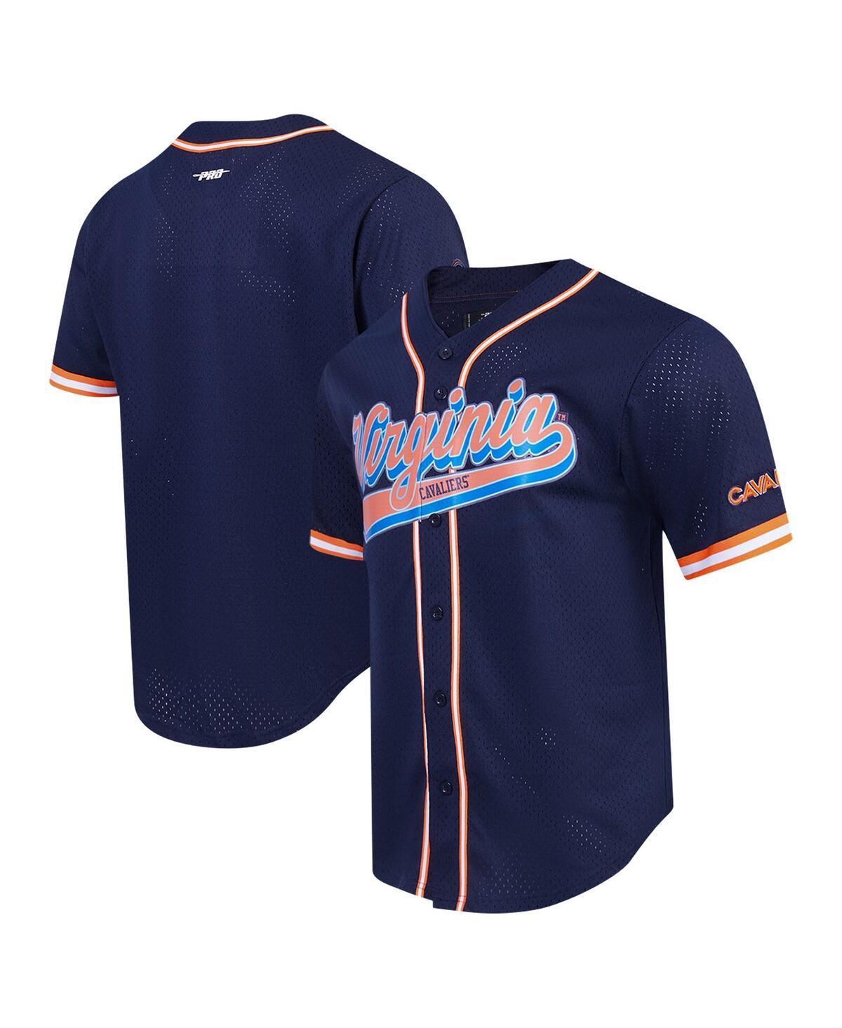 Pro Standard Mens Navy Virginia Cavaliers Mesh Full-Button Replica Baseball Jersey - Navy Product Image