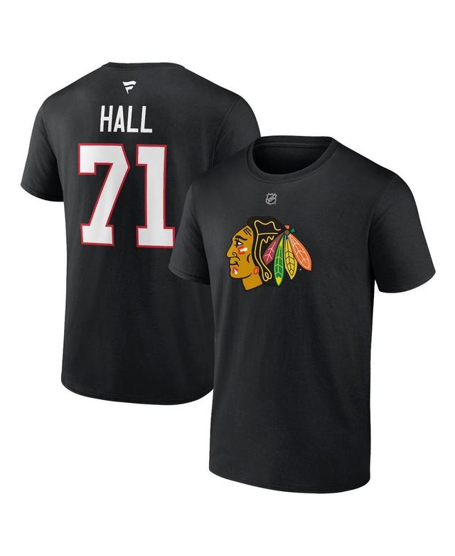 Mens Fanatics Taylor Hall Black Chicago Blackhawks Authentic Stack Name and Number T-shirt Product Image