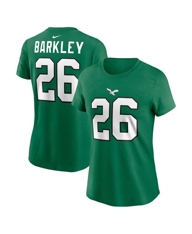 Nike Womens Saquon Barkley Kelly Green Philadelphia Eagles Player Name Number T-Shirt Product Image