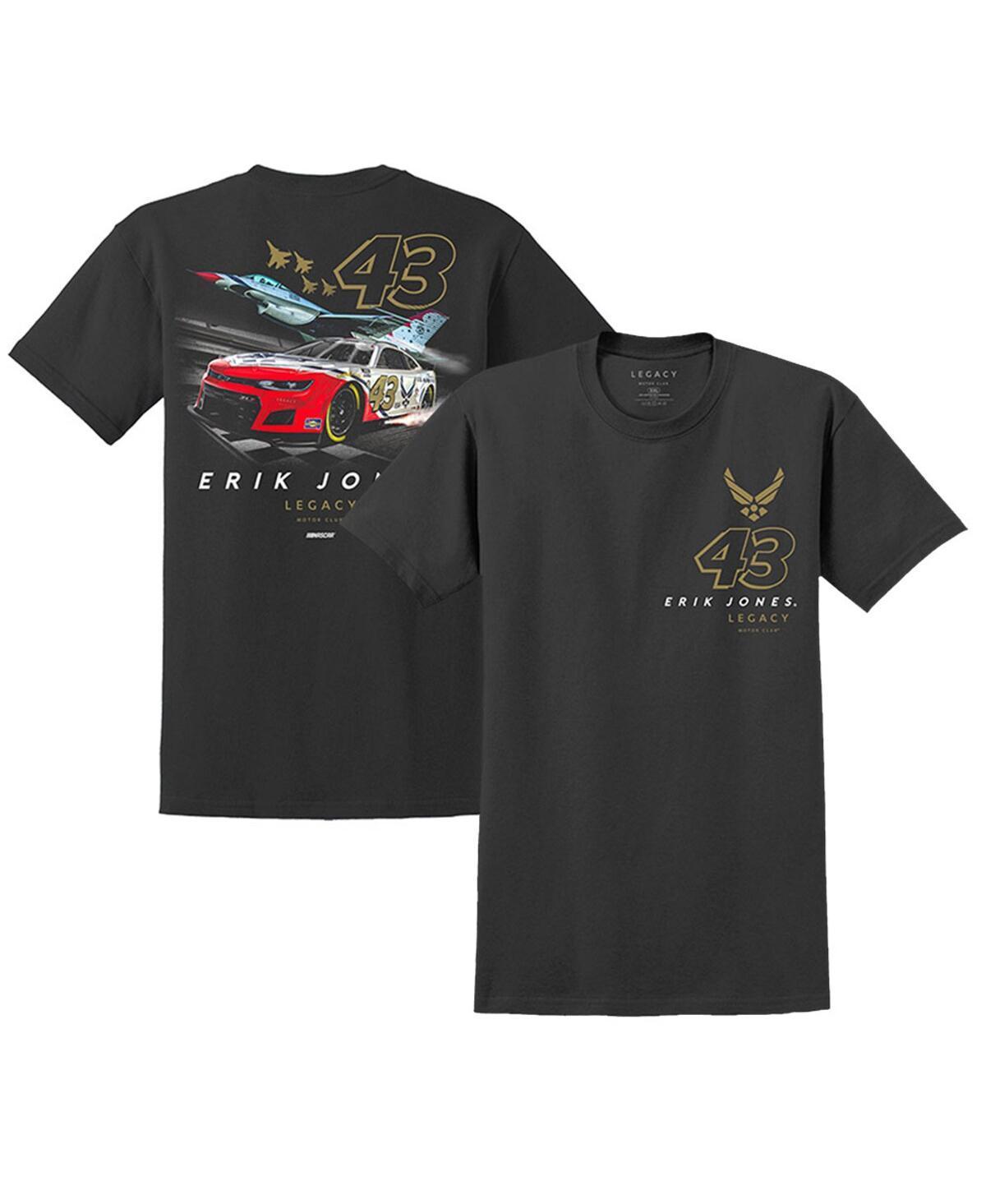 Mens Legacy Motor Club Team Collection Black Erik Jones 2023 #43 Air Force Jet T-shirt Product Image