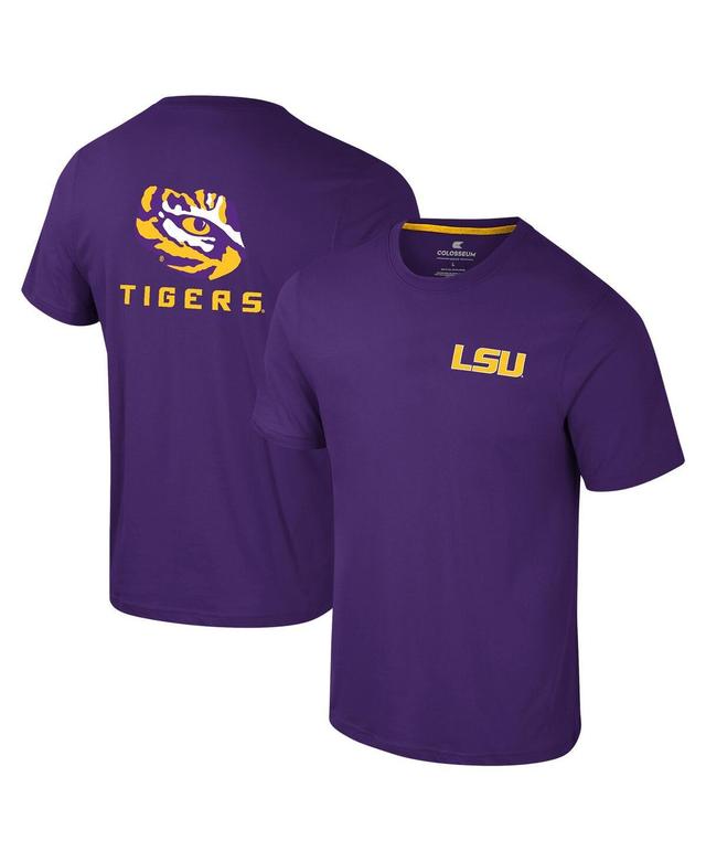 Colosseum Mens Purple Lsu Tigers Logo Lockup 2-Hit Active Blend T-Shirt Product Image