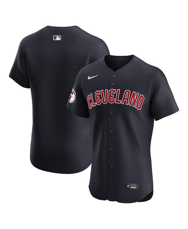 Nike Mens Red Cleveland Guardians Alternate Vapor Premier Elite Patch Jersey - Navy Product Image