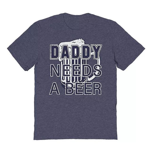 Mens COLAB89 by Threadless Daddy Needs A Beer Fathers Day Graphic Tee Navy Grey Product Image