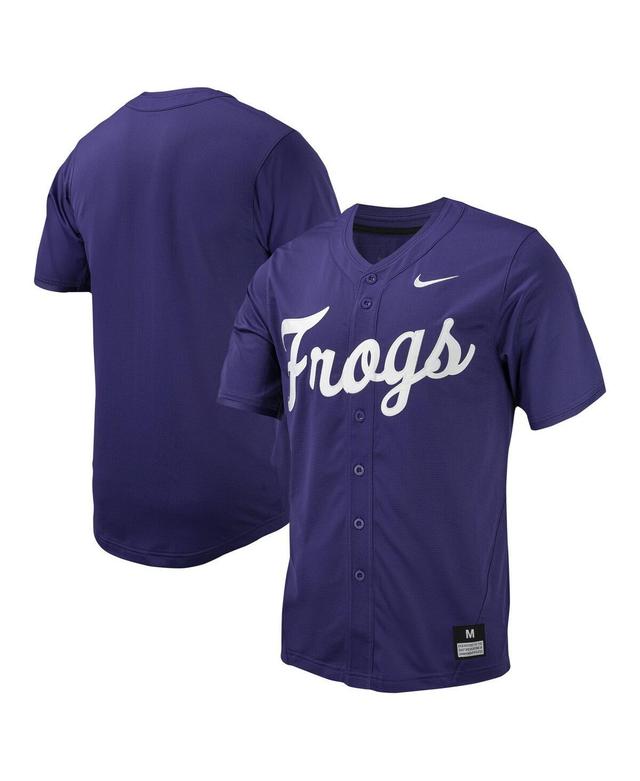 Mens Nike TCU Horned Frogs Replica Full-Button Baseball Jersey Product Image