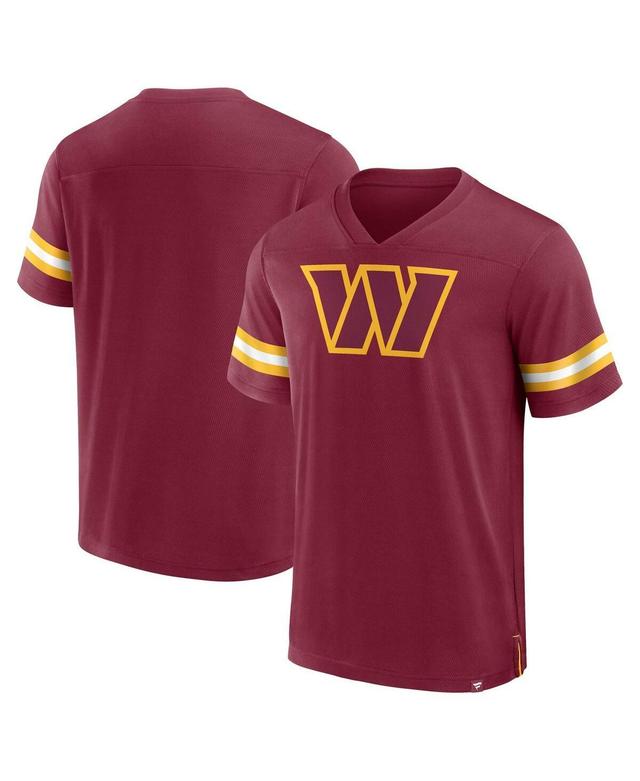 Mens Fanatics Burgundy Washington Commanders Jersey Tackle V-Neck T-shirt Product Image