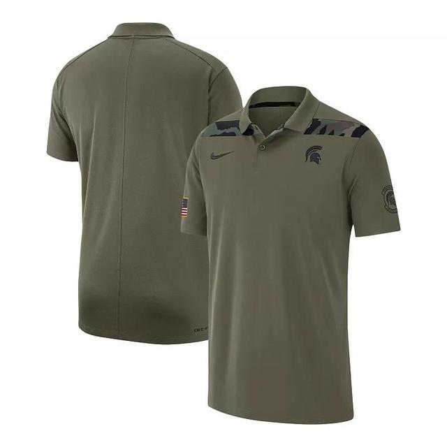 Mens Nike Olive Michigan State Spartans 2023 Sideline Coaches Military-Inspired Pack Performance Polo Shirt Product Image